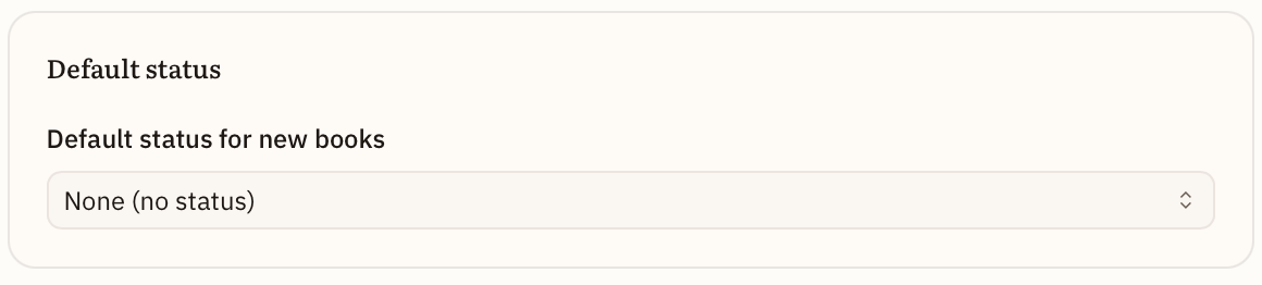the default setting in the web app