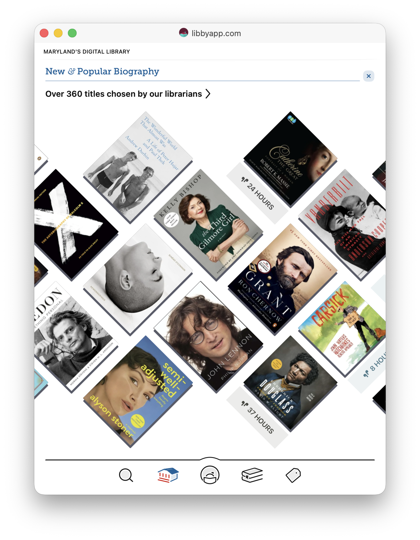 a collection of new biographies via the Libby website