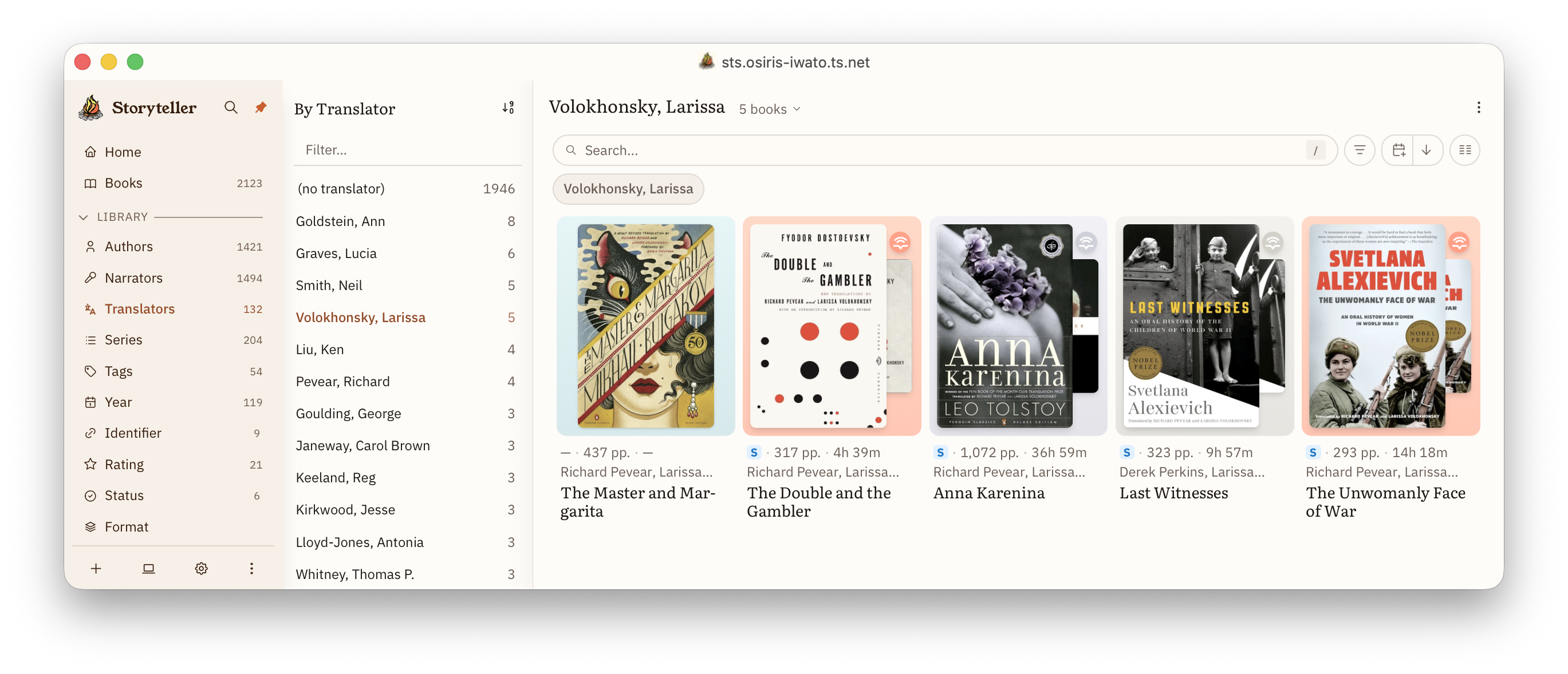 primary and secondary navigation bars showcasing translators